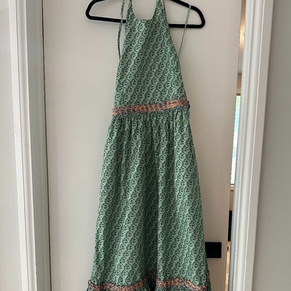 RHODE Salena Halter Maxi Dress, Garden-Print Mint Green - Picture 5 of 5